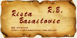 Rista Basailović vizit kartica